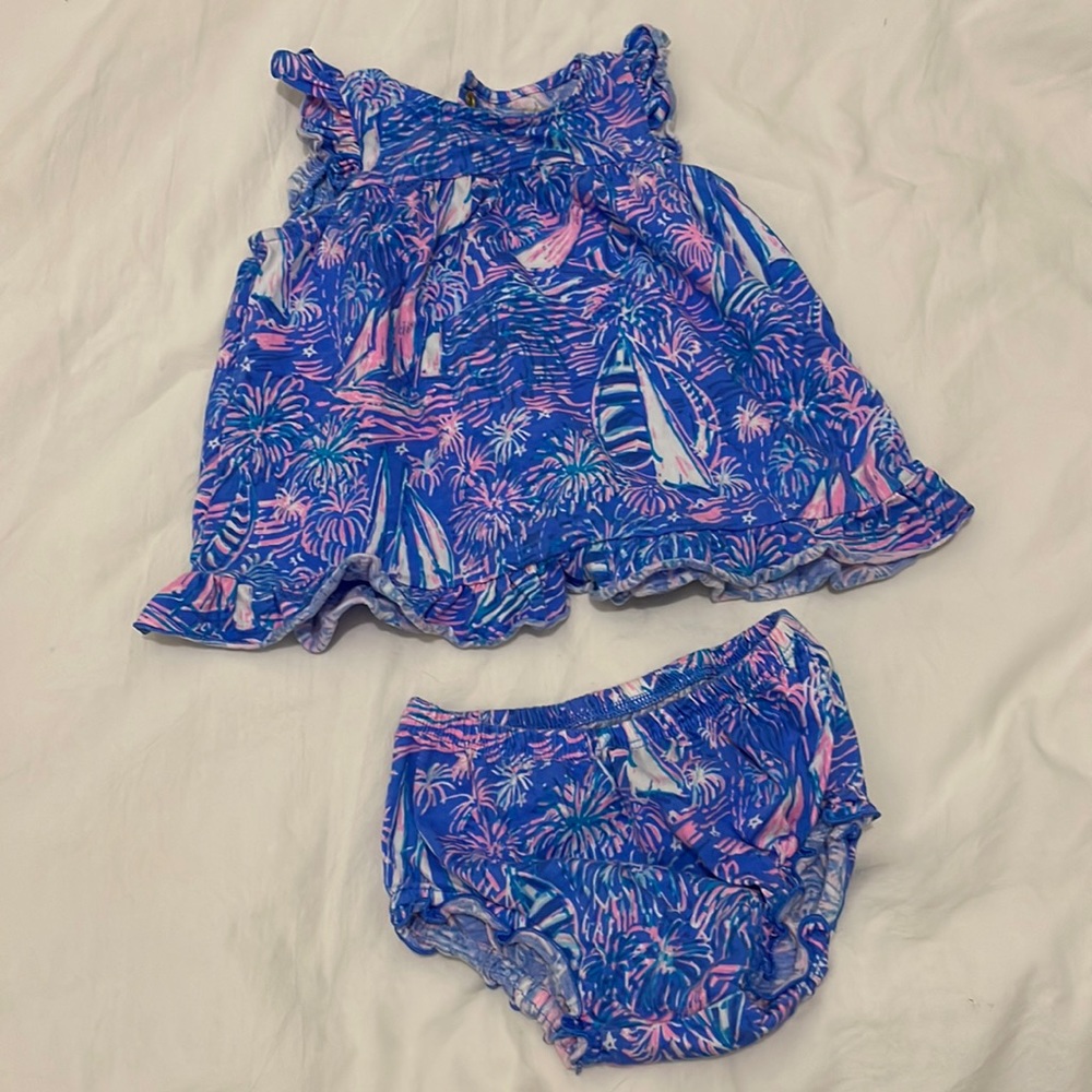 LILLY PULITZER Tropical Print Dress Set